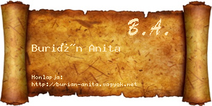 Burián Anita névjegykártya